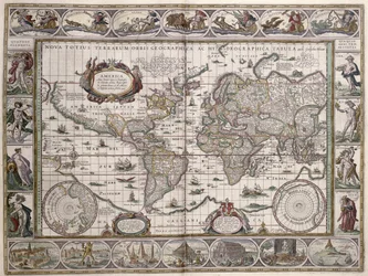 Mapa-múndi, de «Le Theatre du Monde» ou «Nouvel Atlas», 1645